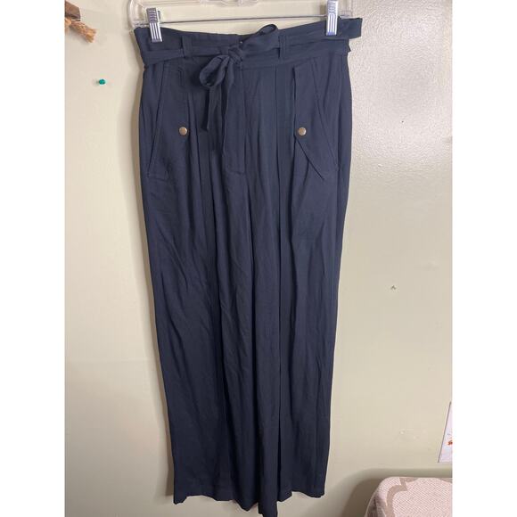 Ulla Johnson Alandra Pants Raven Black High Waisted Pockets Crepe,size 2,MSRP425 - Picture 2 of 16